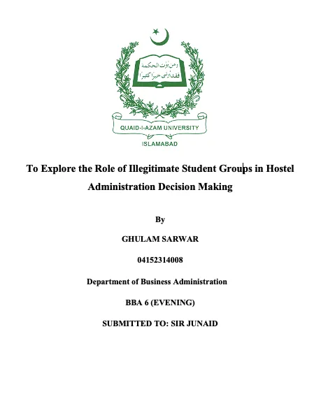 Illegitimate Student Groups in Hostel Decision-Making